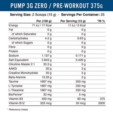 Vista alternativa de Applied Nutrition – PUMP 3G - Cafeïne vrij