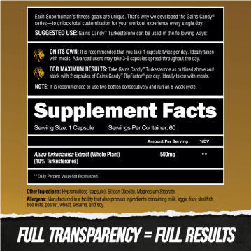 Alternativ visning af Alpha lion - Gains Candy Turkesterone