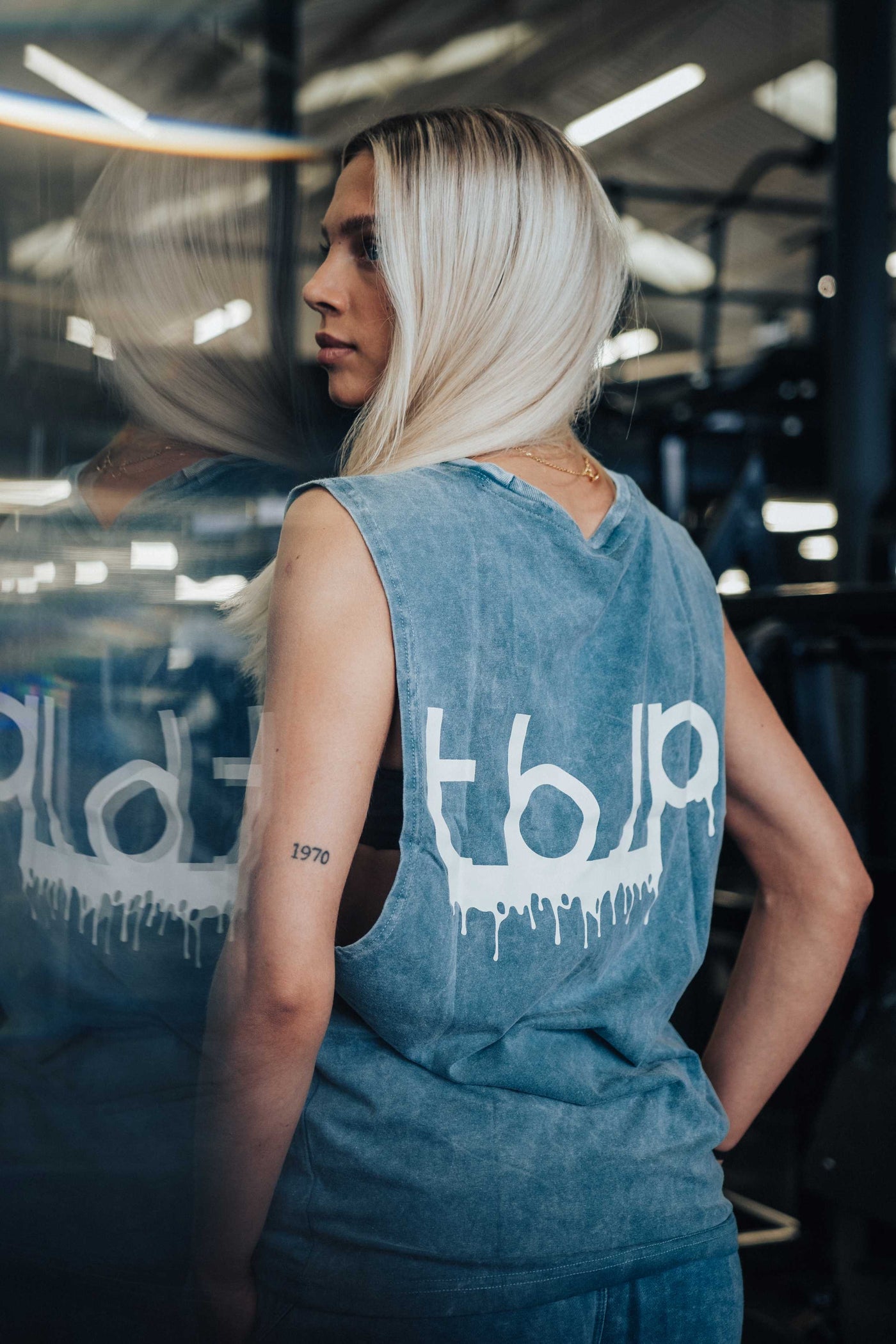 tbJP Drip Logo Vest in Blue Green - UTILITY01 - Imagem 7
