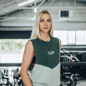 Sleeveless Tshirt Vest with vertical back stripe, in Sage & Pine - UTILITY01 - Imagem 3