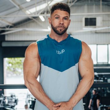 Sleeveless Vest with vertical back stripe, in Baby Blue & Electric Blue - UTILITY01 - Imagem 3