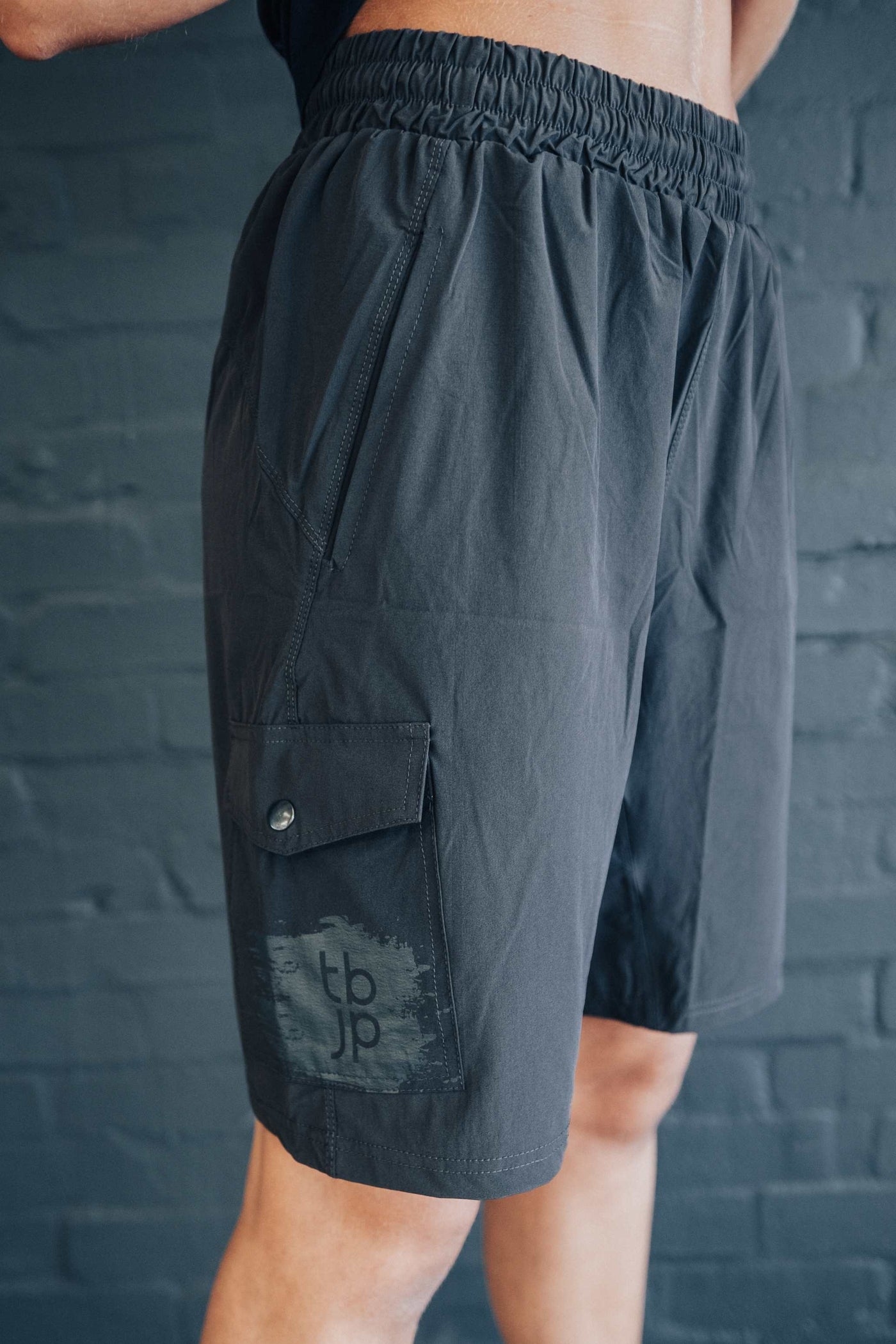 Cargo Shorts with Pockets, in Dark Grey with Black detail - UTILITY01
