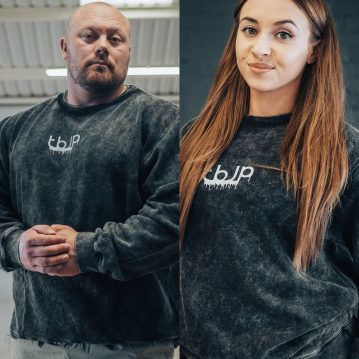 tbJP Drip Logo Sweater in Black with a Light Grey Logo - UTILITY01