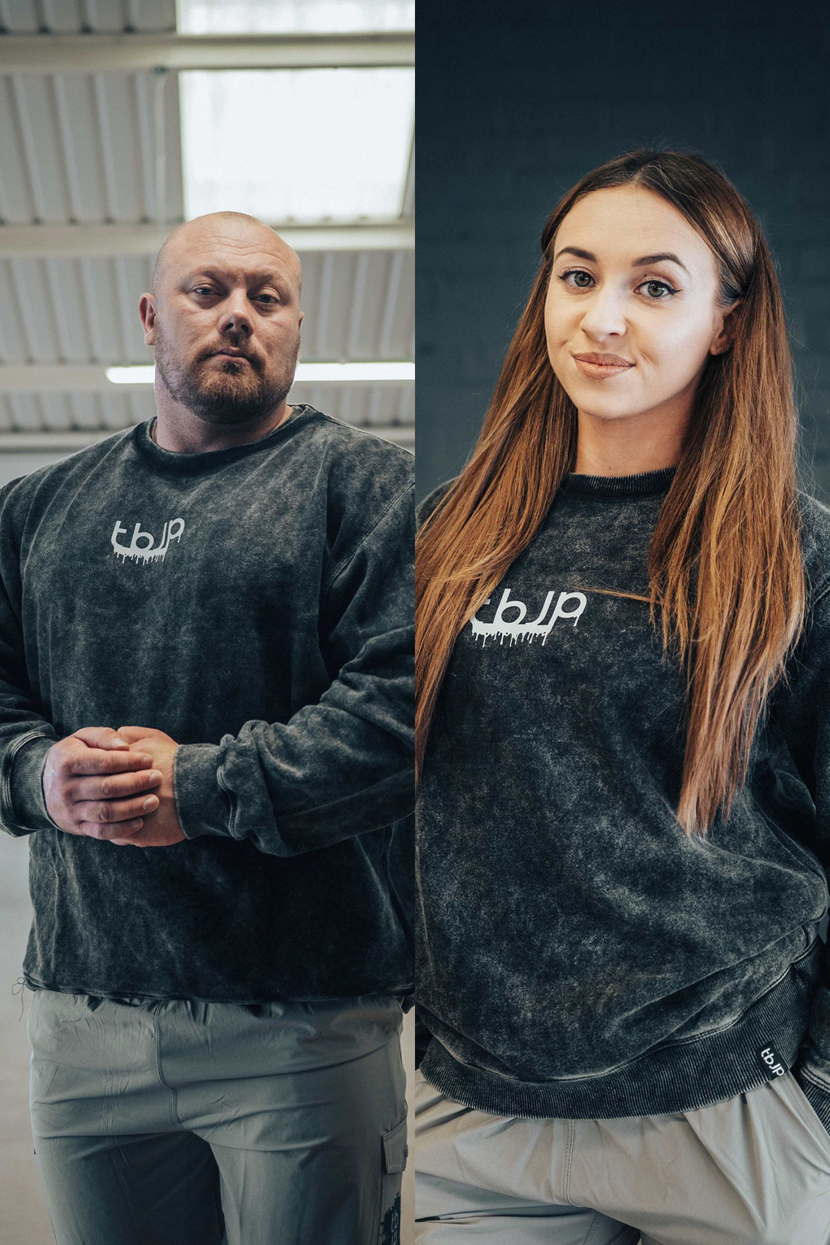 tbJP Drip Logo Sweater in Black with a Light Grey Logo - UTILITY01