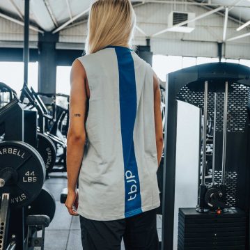 Sleeveless Vest with vertical back stripe, in Baby Blue & Electric Blue - UTILITY01 - Imagem 4